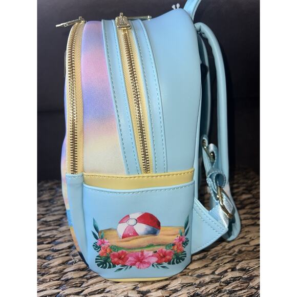 Loungefly Disney Lilo & Stitch Beach Scene Mini Backpack Wallet Set - Picture 3 of 11